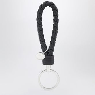 Bottega Veneta Portachiavi blu Tourmaline in Intrecciato