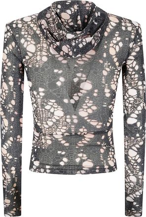 Avavav Top con effetto vissuto - Nero