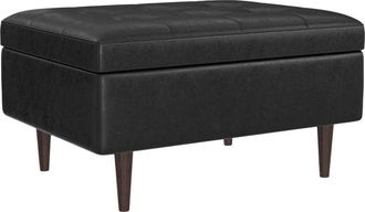 Simpli Home Shay 34In Mid Century Modern Small Rectangle Coffee Table Storage Ottoman