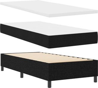 vidaXL Vidaxl - Box Spring Bed with Mattress Black 100 x 200 cm Fabric