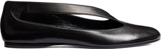 Khaite Zwarte Ballerinas met Asymmetrische Uitsnede - Dames - Ballerinas - Zwart - 36 EU - Leer - Schoenen