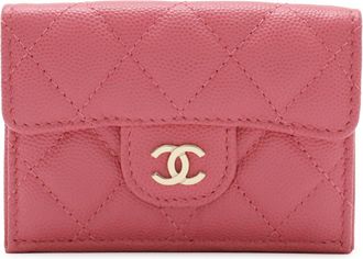 Chanel Pink Grained Calfskin Wallet (Tri-Fold) (Pre-Owned)