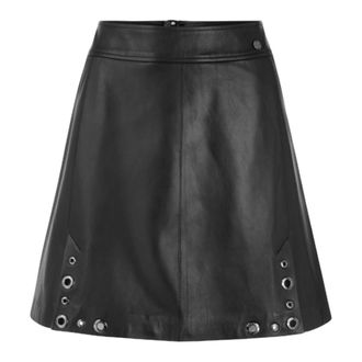 Marc Cain Mini leren rok met studdetails - Dames - Rokken - Zwart - Maat: S Leer