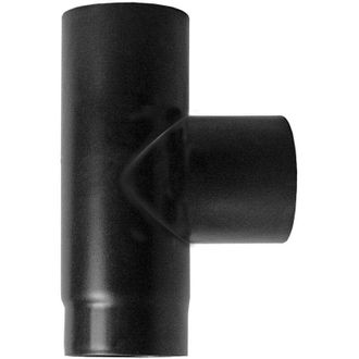 MBM Conector En T Para Caldera 90 Fm-f Dn 150 Esmaltado 600 Grados Estufa De Le&ntilde;a Tubo Negro Ce Hecho En Italia