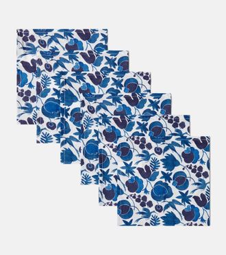 La DoubleJ Large set of 6 floral napkins