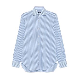 Barba Overhemden, Heren, Blauw, M, Katoen, Casual Katoenen Overhemd