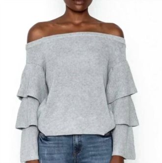 endless rose Off The Shoulder Sweater In Grey