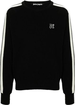 Palm Angels Rondgebreide trui - Heren - Ronde hals truien - Zwart - XL - Truien & Vesten