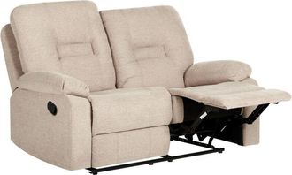Beliani Beliani - Modern Fabric Recliner Sofa Manual Reclining Padded 2 Seater Beige Bergen
