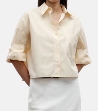 TWP Next Ex Superfine Cotton Shirt In Ivory / Yellow