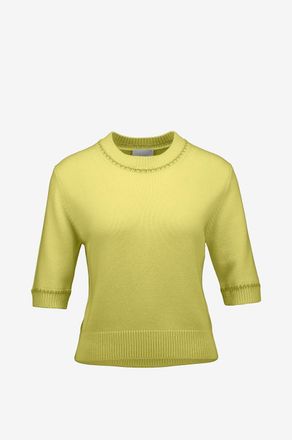 Allude Pullover mit Rundausschnitt aus gerippter Wolle und Kaschmir
