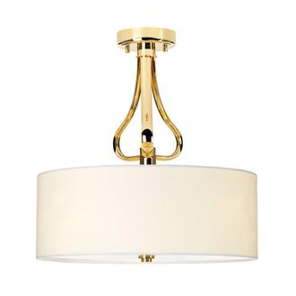 Netlighting Falmouth 3 Light Semi Flush Bathroom Ceiling Light Gold IP44 G9