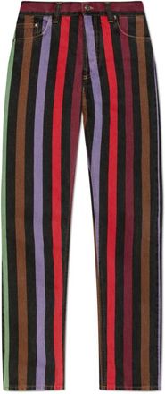 Versace Gestreepte Straight Jeans - Dames - Regular Fit Jeans - Veelkleurig - W29 - Katoen - Jeans