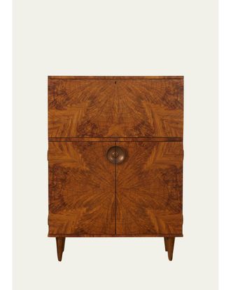 Arteriors Manhattan Burlwood Bar Cabinet