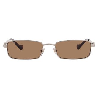 Gucci Brown Rectangular Ladies Sunglasses GG1600S 002 56