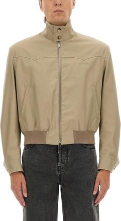 Alexander McQueen Beige Solid Mock Collar Jacket