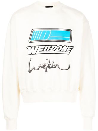 We11done logo-patch sweatshirt - White