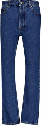 Palm Angels Monogram Straight-Leg Jeans - Heren - Regular Fit Jeans - Blauw - W32 - Denim - Jeans