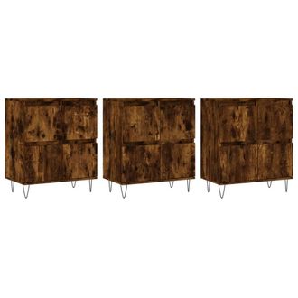 Berkfield Home Sideboards 3 pcs Smoked Oak Engineered Wood in Brown