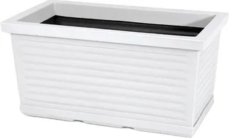 Monacis Maceta Decorativa Cl&aacute;sica Tradicional De 40x22 Cm (alto) En Pol&iacute;mero Blanco Resistente Para Plantas De Jard&iacute;n Y Terraza - Fabricada En Italia Monacis