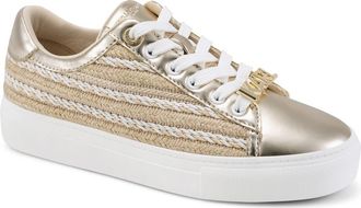 Karl Lagerfeld Cate Sneaker in Natural/White Gold at Nordstrom, Size 7