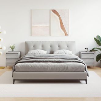 vidaXL Vidaxl - Mesita De Noche 2 Uds Madera Ingenier&iacute;a Gris Sonoma 40x35x50 Cm