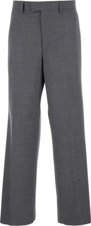 Emporio Armani Grey Flat Front Trousers
