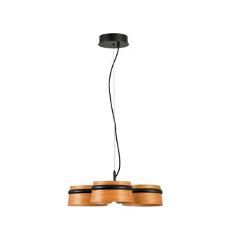 Faro Barcelona Faro Barcelona - Faro Loop - L&aacute;mpara Colgante De Racimo Led Regulable Con 3 Luces Negro, Madera