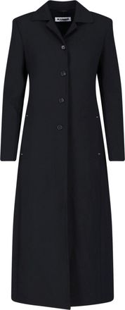 Jil Sander Black Single-Breasted Virgin Wool Coat