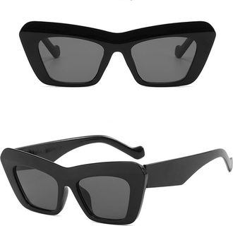 Generic Sun glass for Men For Women Cat Eye Shape Fashion Sunglasses for Woman UV Protection Female Sunglass,Black Gray 2026