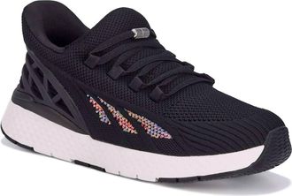 Drew Womens Halo Anti Slip Sneakers In Black Mesh Combo