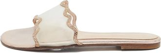 Gianvito Rossi Sandali con cristalli e suola piatta Pre-owned - Oro
