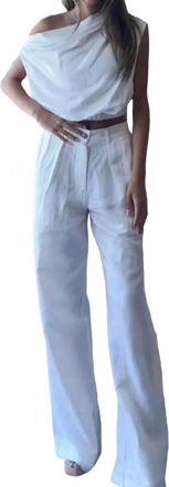 Elan Wide Leg Pleated Pants In White