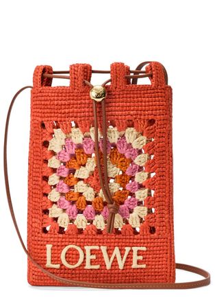 Loewe X Paulas Ibiza Raffia Cross-body Pouch - Orange - One Size