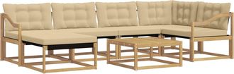 vidaXL Conjunto De Sof&aacute;s De Exterior 7 Uds. Y Beige Vidaxl