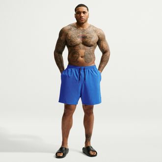 Nike Mens Swim Contend Essential 7 Brief-Lined Volley Short (Big & Tall) in Blue | NESSG591-494