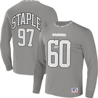 Staple Mens NFL x Staple Gray Las Vegas Raiders Core Team Long Sleeve T-Shirt at Nordstrom, Size Medium