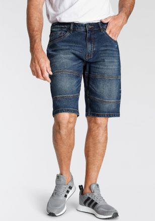 H.I.S Jeansbermudas H.I.S, Herren, Gr. 30, N-Gr, blau (dunkelblau), Denim/Jeans, Obermaterial: 99% Baumwolle, 1% Elasthan, normal knieumspielend, Jeans Jean