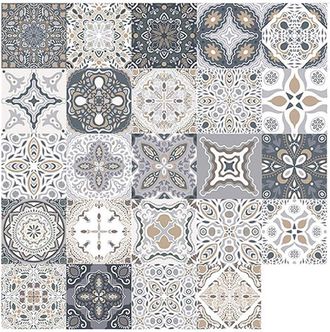 OEM Pegatinas Para Azulejos Estilo Mosaico Retro Marroqu&iacute;, Autoadhesivas, Para Decoraci&oacute;n Del Hogar, Ba&ntilde;o Y Cocina (48 Piezas, 15 X 15 Cm)