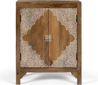 Giner&Colomer Mueble auxiliar en madera de mango con dos puertas pintadas a mano