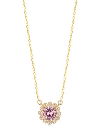 Gabi Rielle Modern Touch Collection 14K Over Silver Cz Necklace