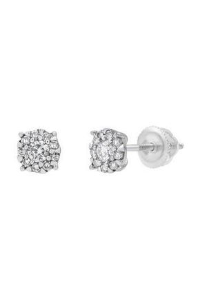 LuvMyJewelry Ether Diamond Stud Earrings in 14K White Gold at Nordstrom Rack