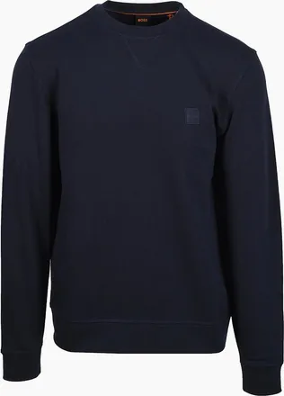HUGO BOSS Mens Boss Orange WESTART SWEATSHIRT DARK BLUE - Navy - Size: 38