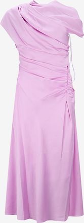 SIMKHAI Asymmetrisches drapiertes Satinkleid Joanna