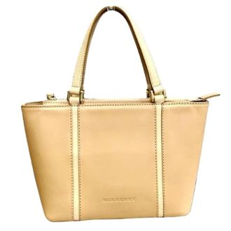 Burberry Pre-owned Handbags, female, Beige, Size: ONE SIZE Pre-owned Leather Handbag