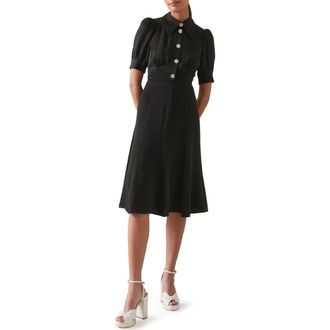L.k. Bennett Esme A-Line Dress in Black at Nordstrom Rack, Size 14 Us / 18 Uk