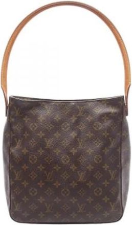 Louis Vuitton Pre-owned Monogram Canvas Shoulder Bag - Dames - Vintage Schoudertas - Bruin - ONE Size - Leer - Vintage
