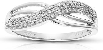 Vir Jewels 1/4 cttw Lab Grown Diamond Wedding Band in Sterling Silver For Women