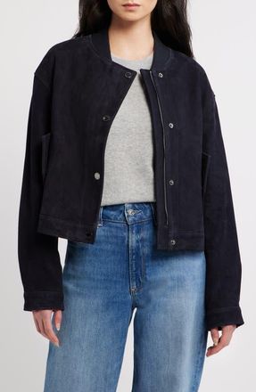 Michael Kors Suede Jacket in Midnight at Nordstrom, Size X-Small
