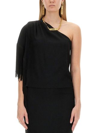 Moschino Black Solid One Shoulder Top